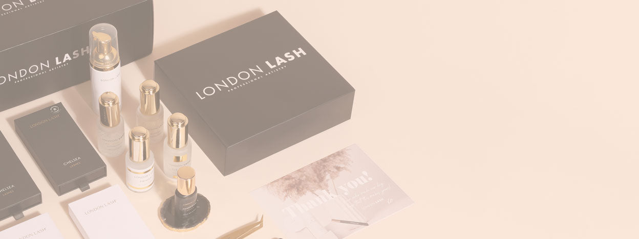 London Lash best-selling products including lash glue and lash extensions