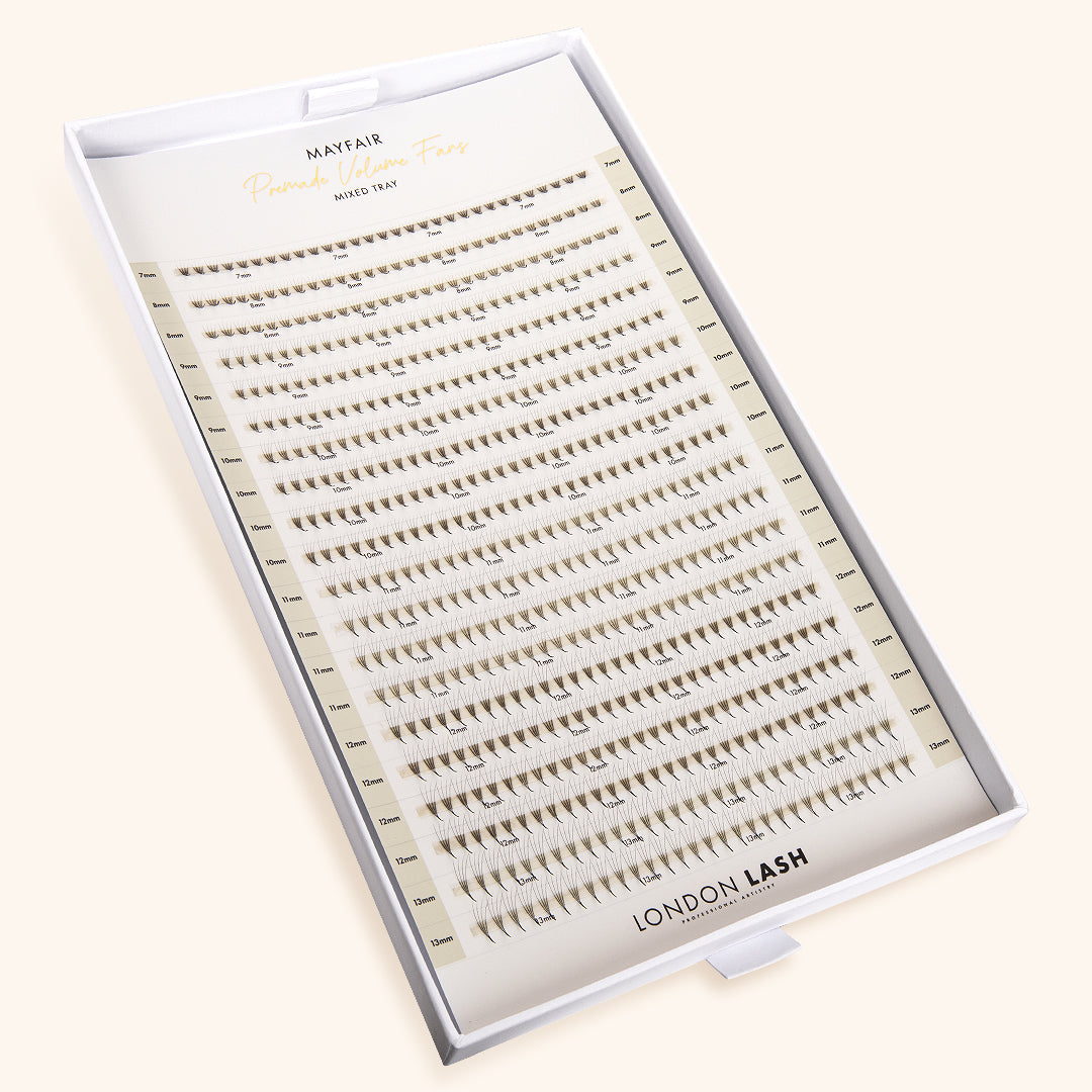 Best Narrow Premade Lash Fans Mayfair 4D 0.07 600 fans - Mixed Lengths, Best Eyelash Extensions Narrow Premade Lash Fans
