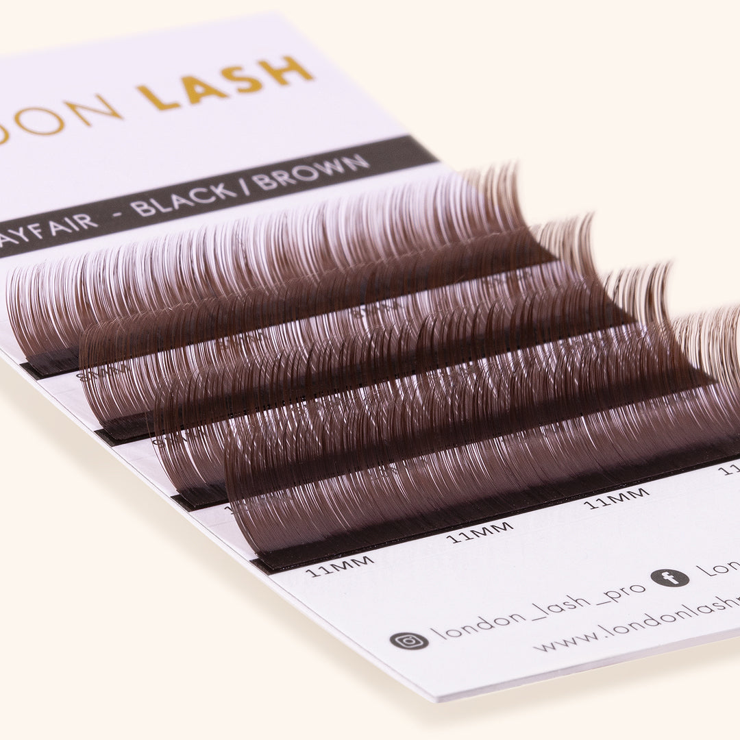 Tray of Black Brown Faux Mink Lashes - Sample, London Lash Australia