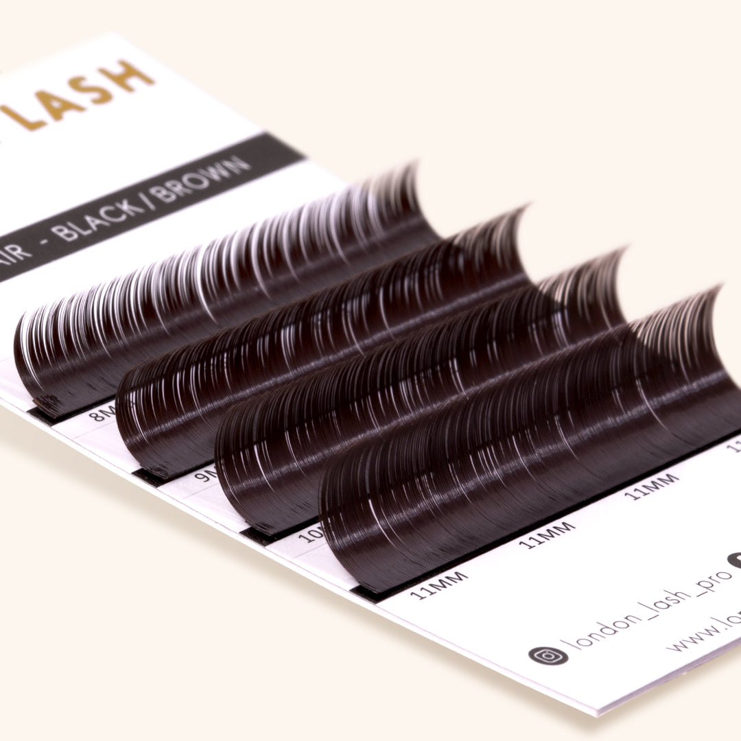 Tray of Black Brown Faux Mink Lashes - Sample, London Lash Australia