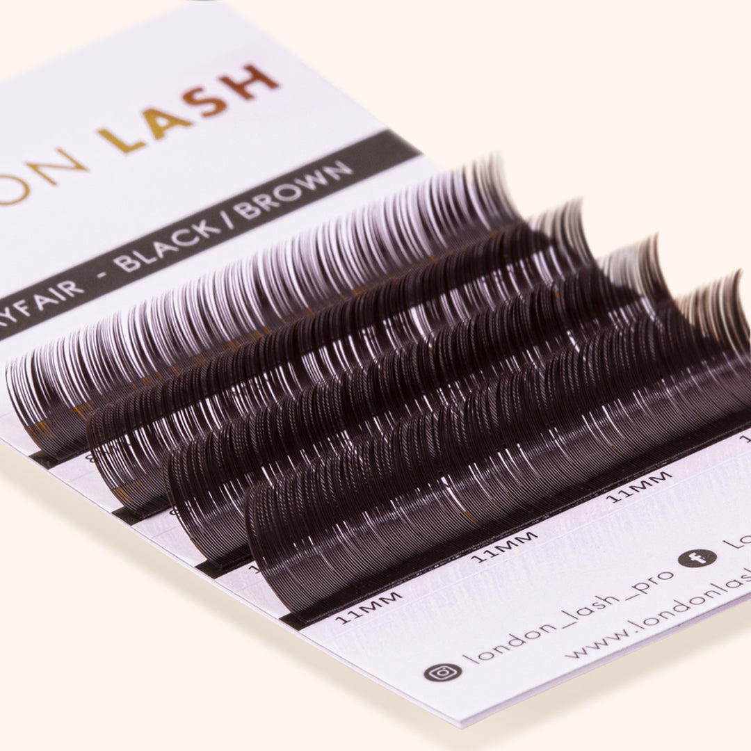 Tray of Black Brown Faux Mink Lashes - Sample, London Lash Australia