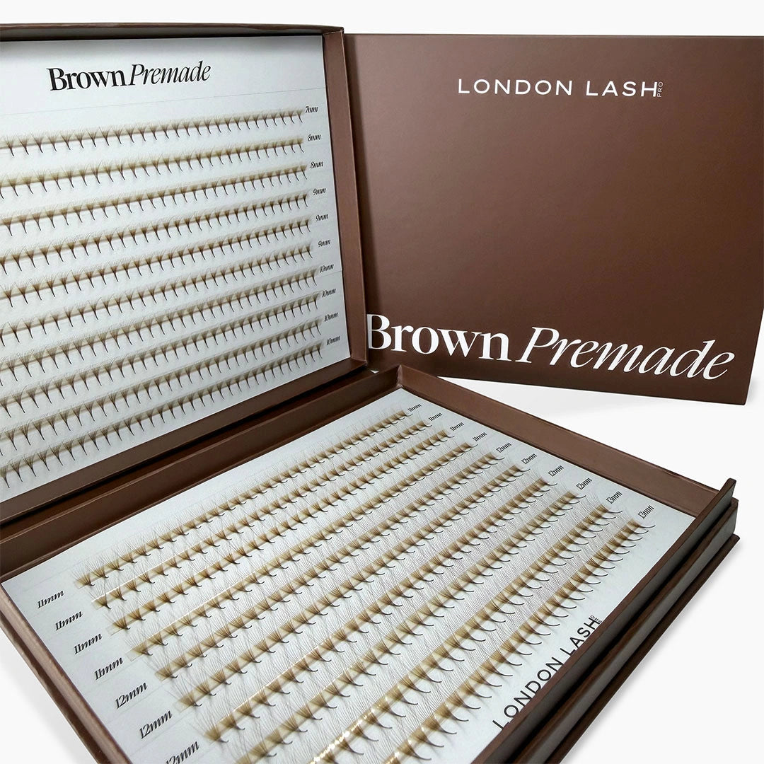 BROWN Narrow Premade/Promade Fans 8D 0.05 720 fans - Mixed Lengths