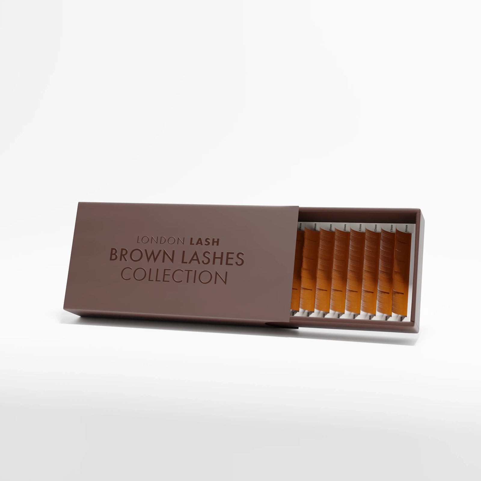 Box of London Lash Brown Lashes Collection on a white background