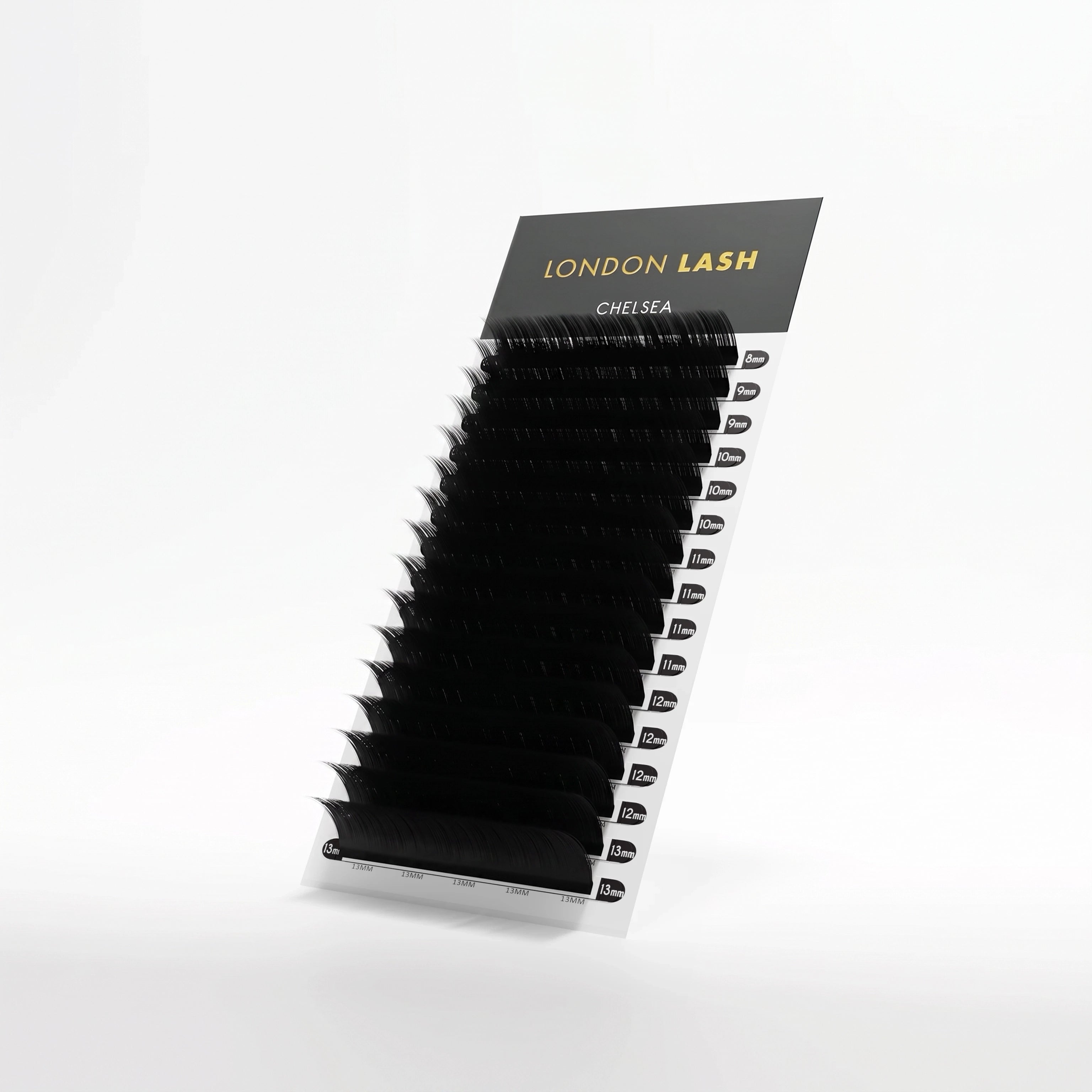 Chelsea eyelash extension strip with 'London Lash' branding on a white background