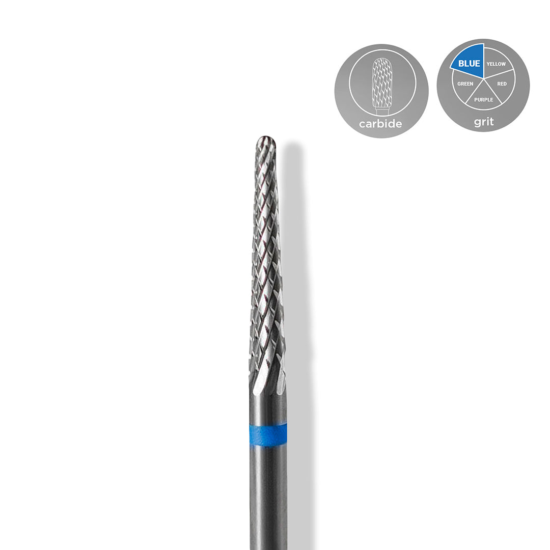 Staleks Carbide 'Cone' Blue Nail Drill Bit, head diameter 2.3mm / working part 14mm