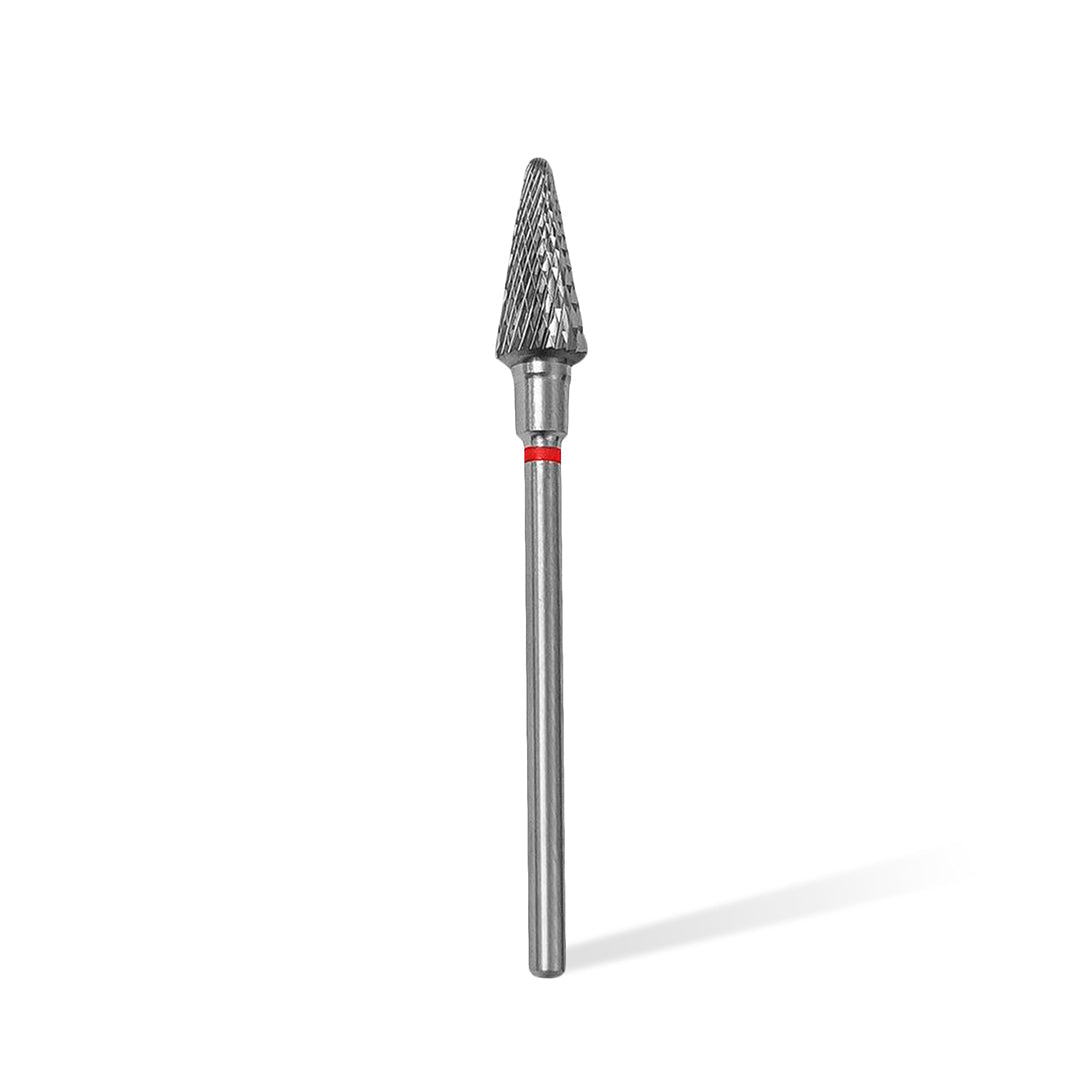 Staleks Carbide 'Cone' Red Nail Drill Bit, head diameter 6mm / working part 14mm