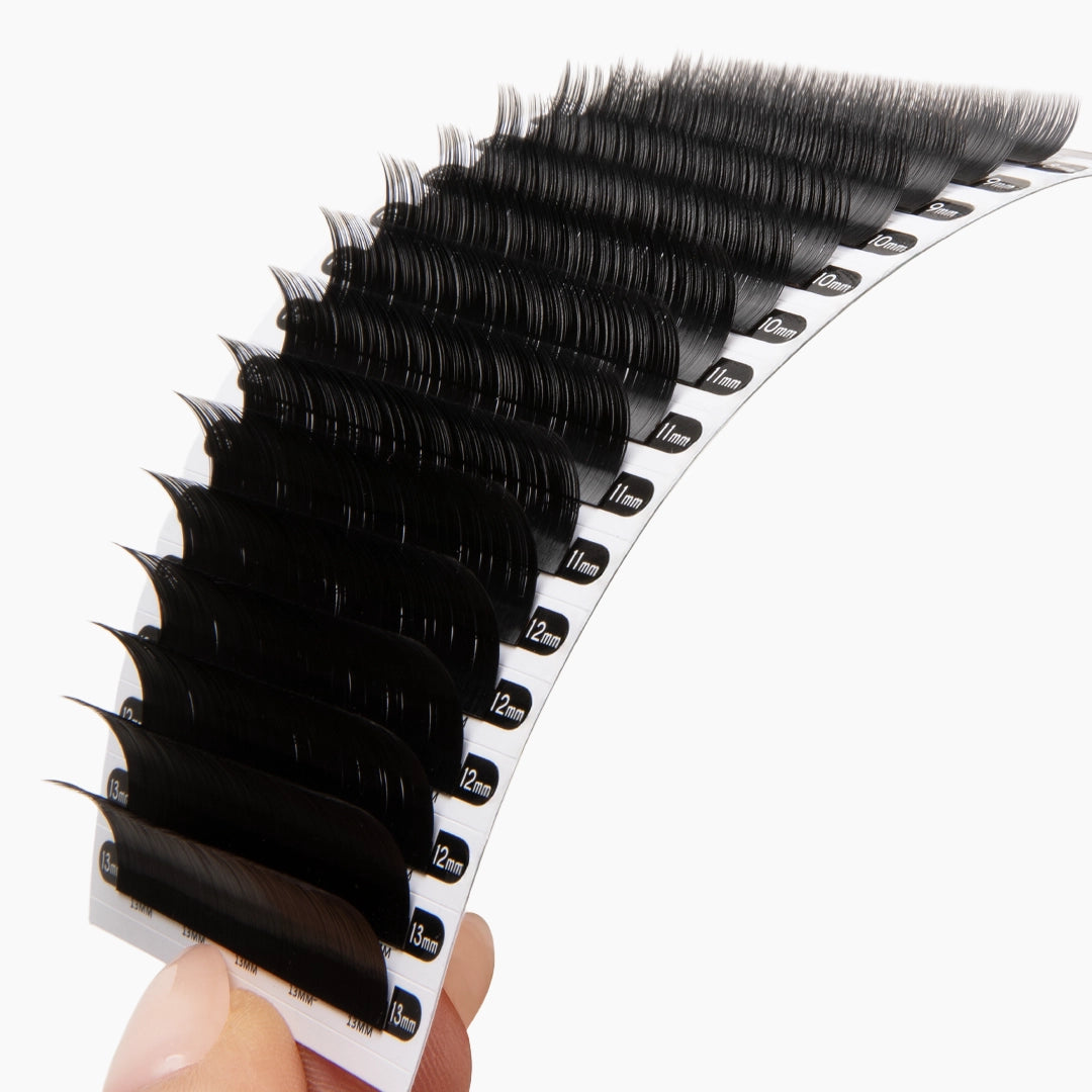 London Lash Chelsea Lashes 0.07 close up image showing fine lash texture on white background