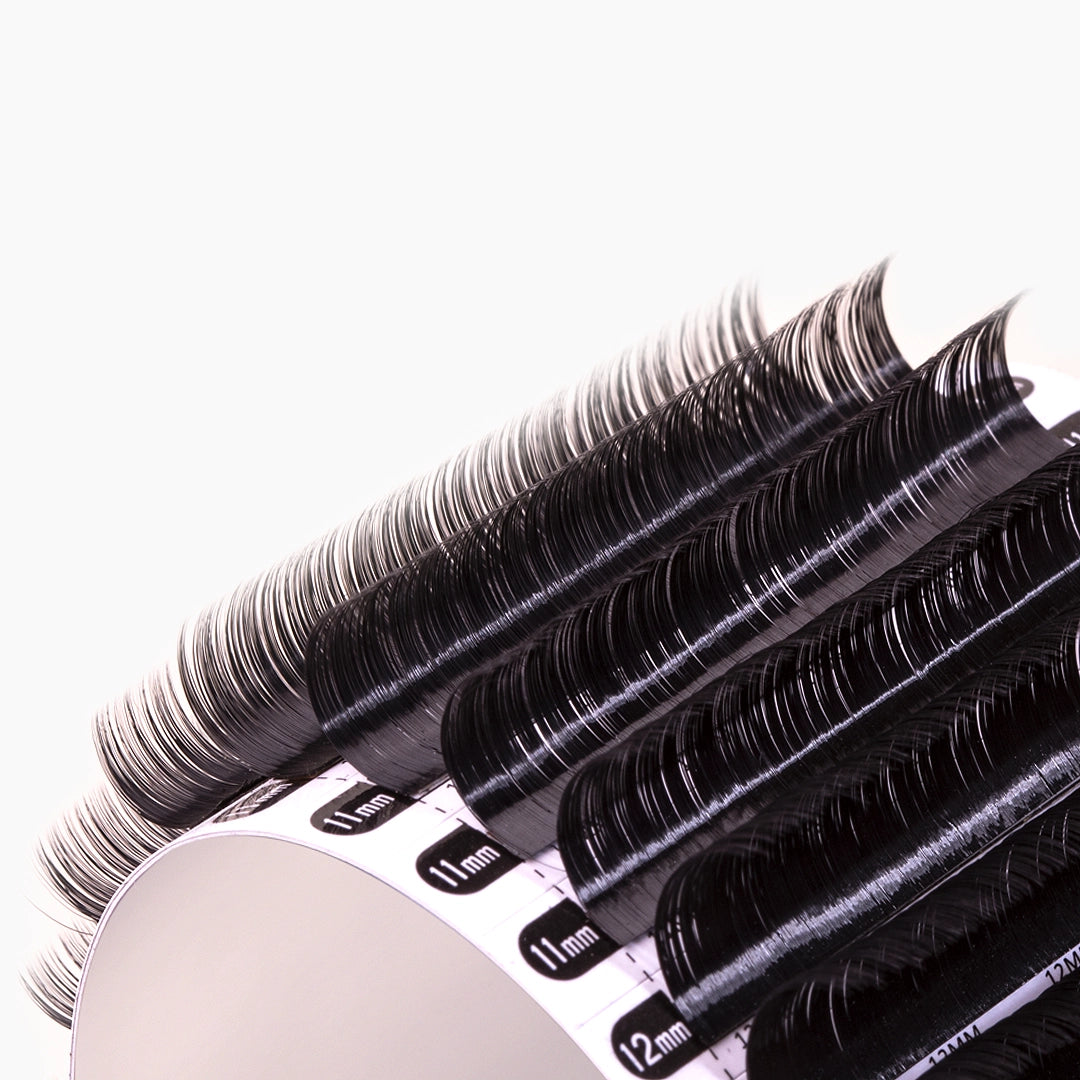London Lash Chelsea Lashes 0.12 close up image showing fine lash texture on white background