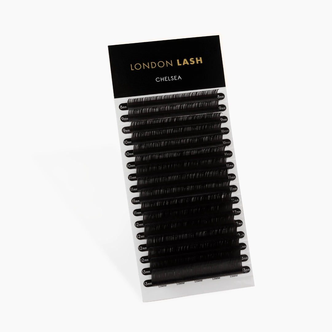 London Lash Chelsea Lashes ultra fine 0.20 thickness open tray on white background