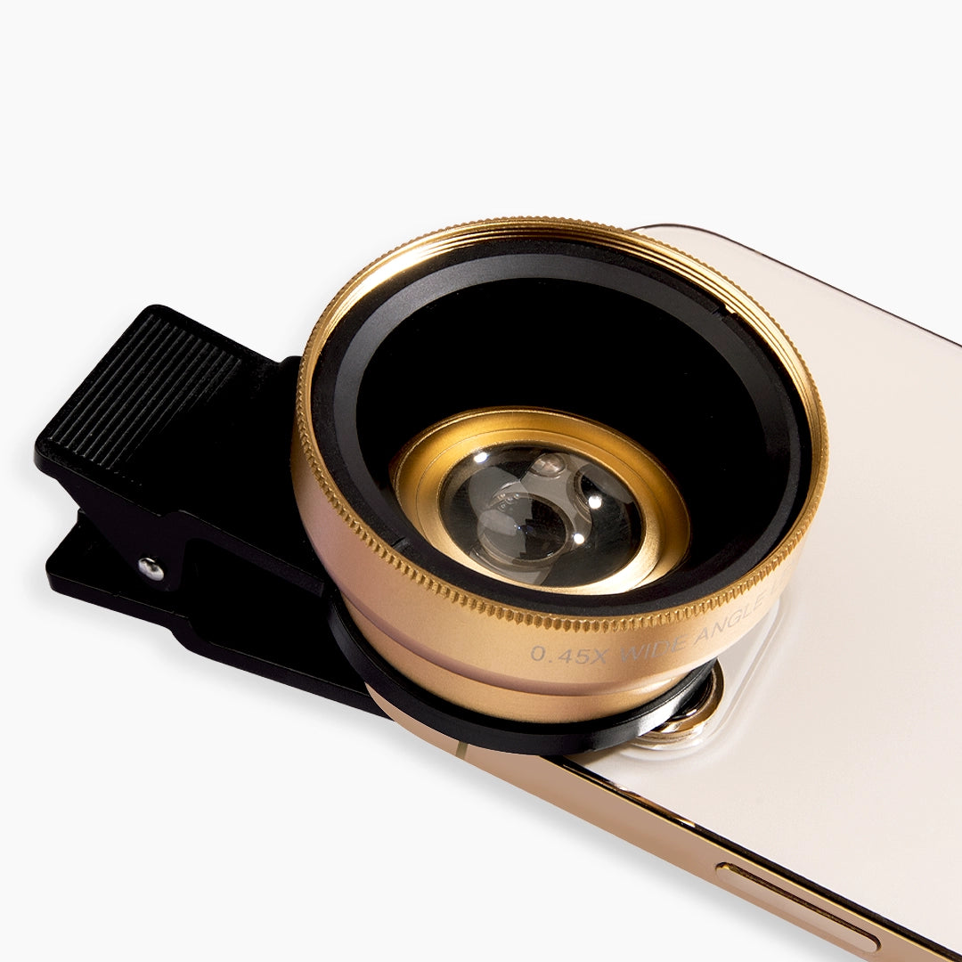 Close op of gold clip On Macro Phone Lens 