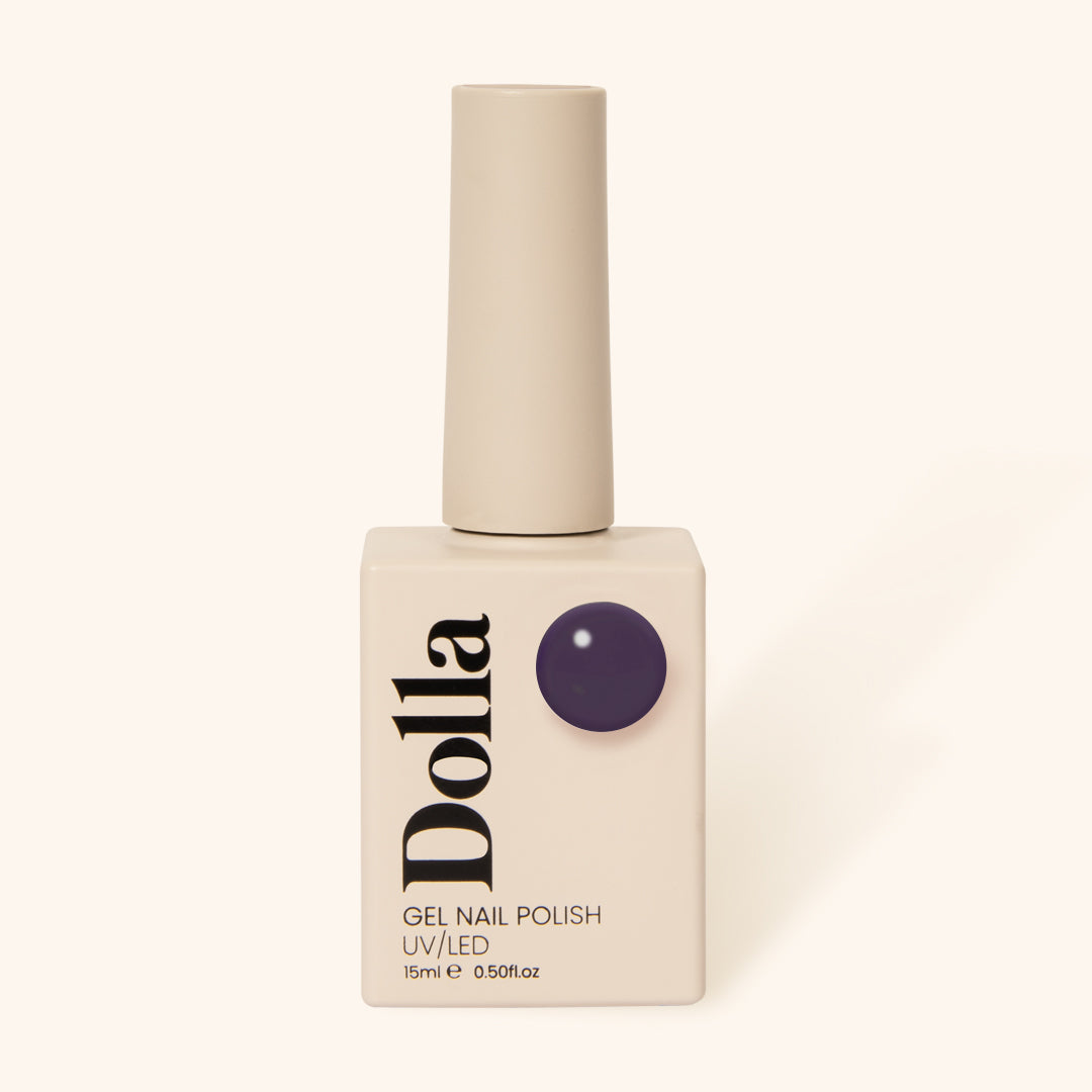 "Dark Night / Nice Plums" gel nail polish bottle