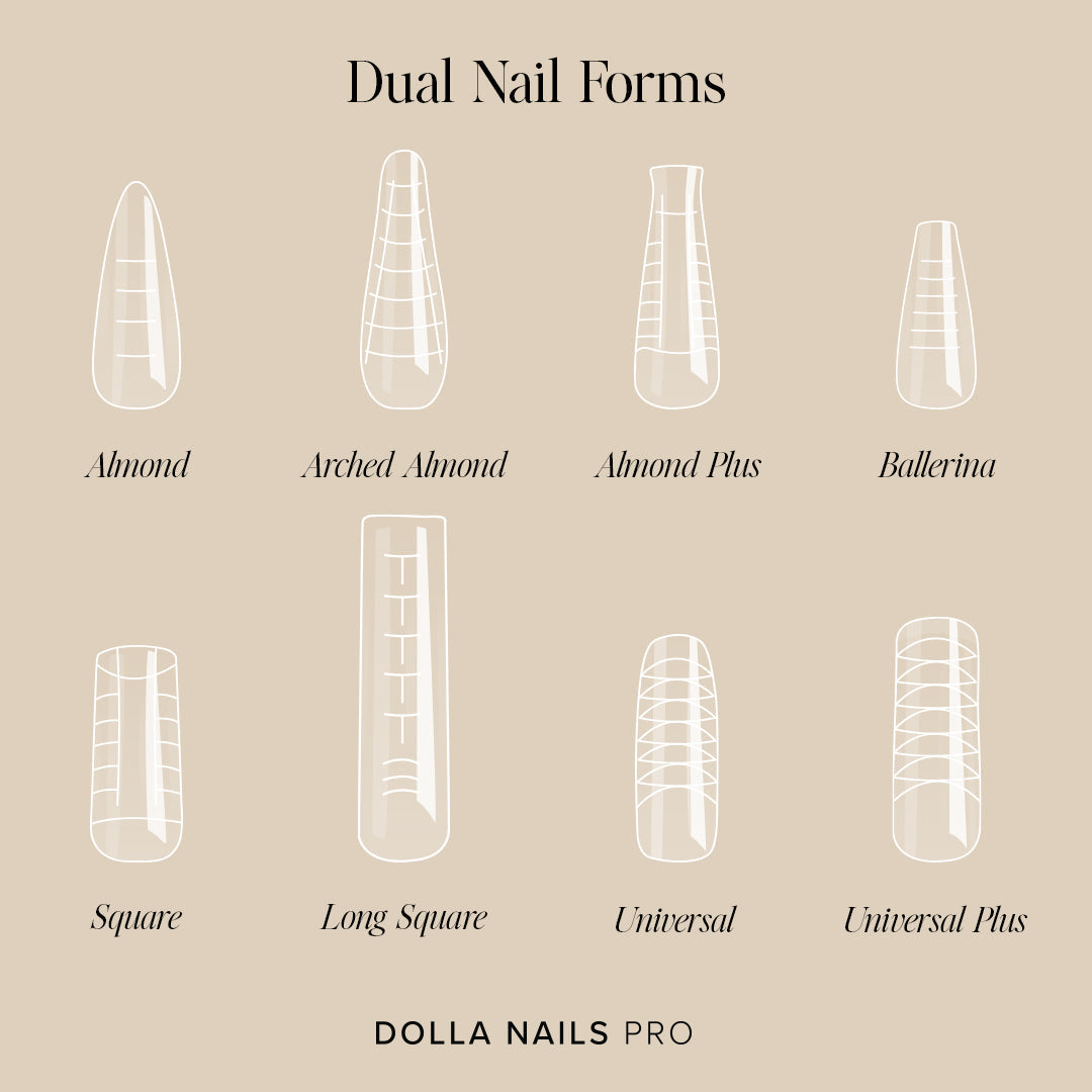 Dual Nail Forms, Almond Plus - 120pcs