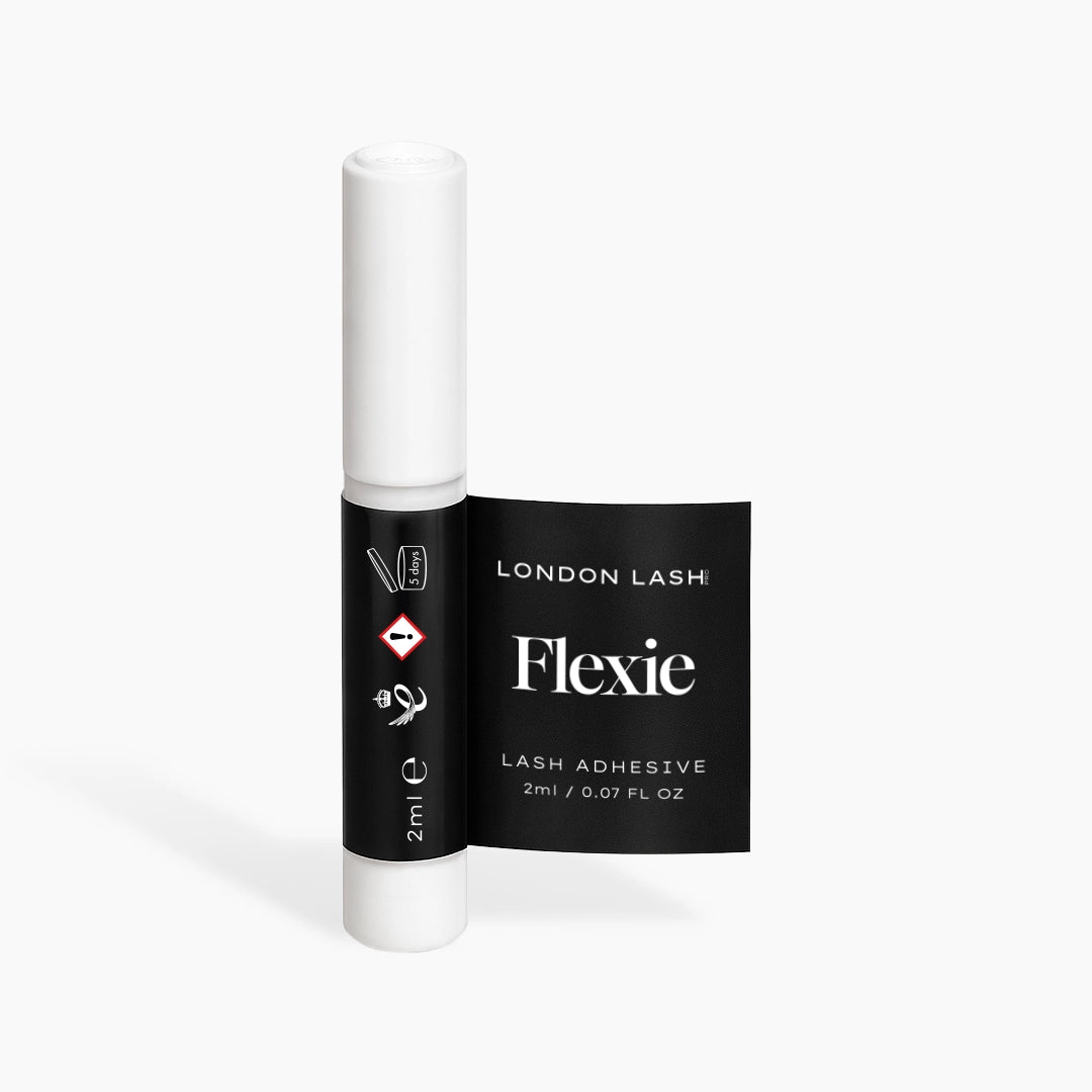 London Lash Flexie lash adhesive sample tube on a white background