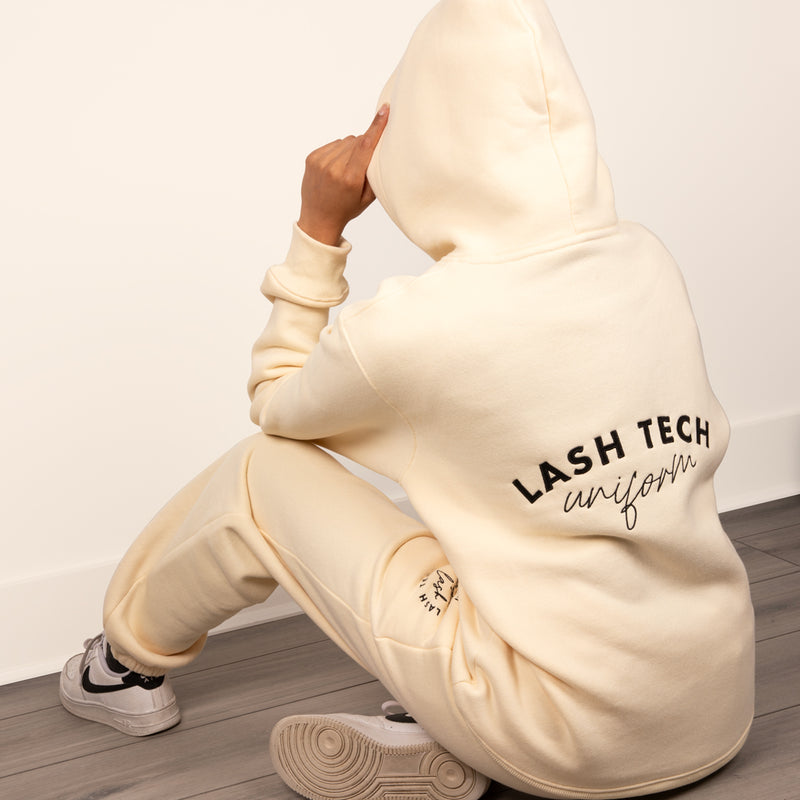 Beautiful London Lash Sweatpants for Lash Technicians, Best Lash Tech Uniform