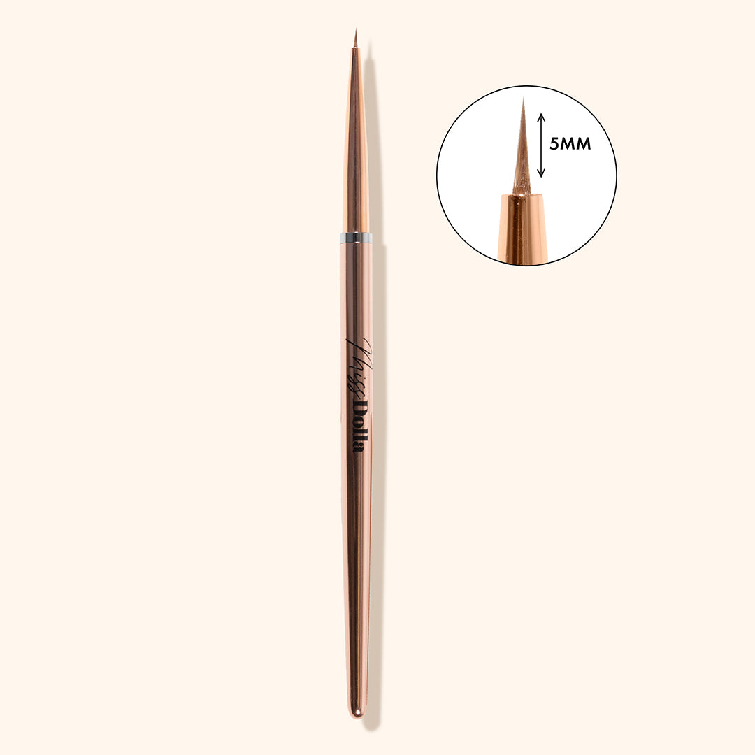 Thinnest small 5mm liner brush for gel nail art draw thin precise lines value