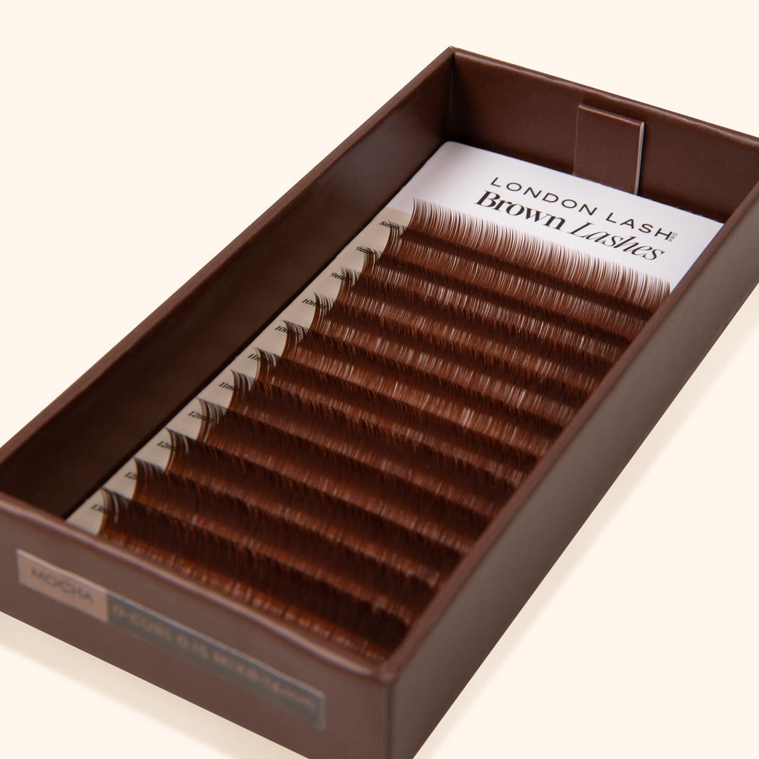cool brown eyelash extension mix tray
