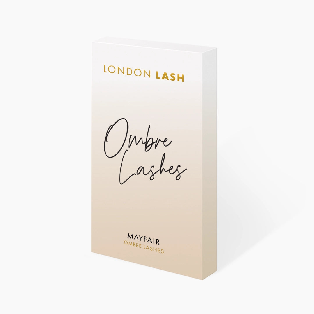 Tray of London Lash Ombre Lashes Mayfair on a white background showcasing the packaging