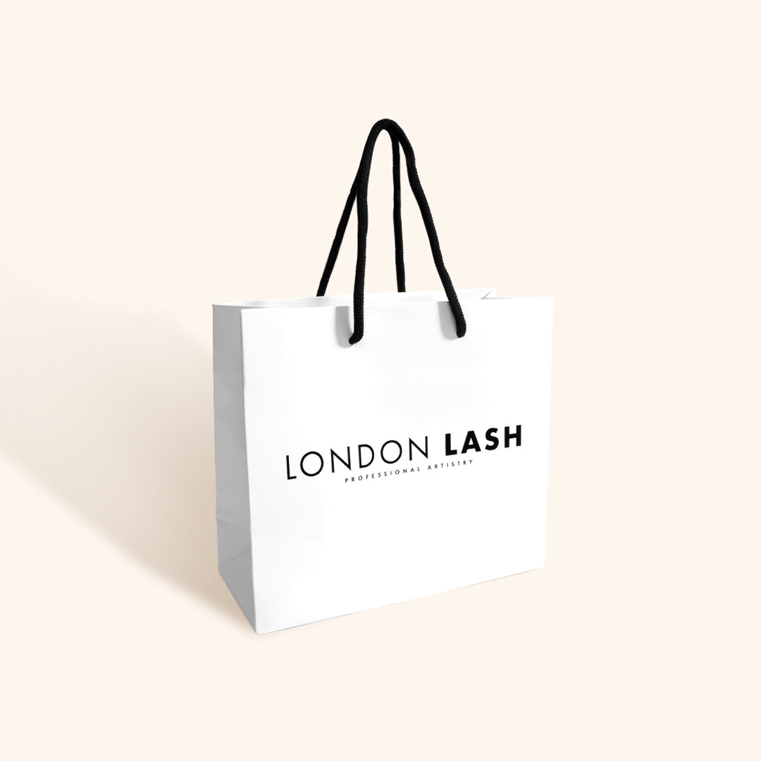 LONDON LASH WHITE REUSABLE PAPER BAG (SMALL)