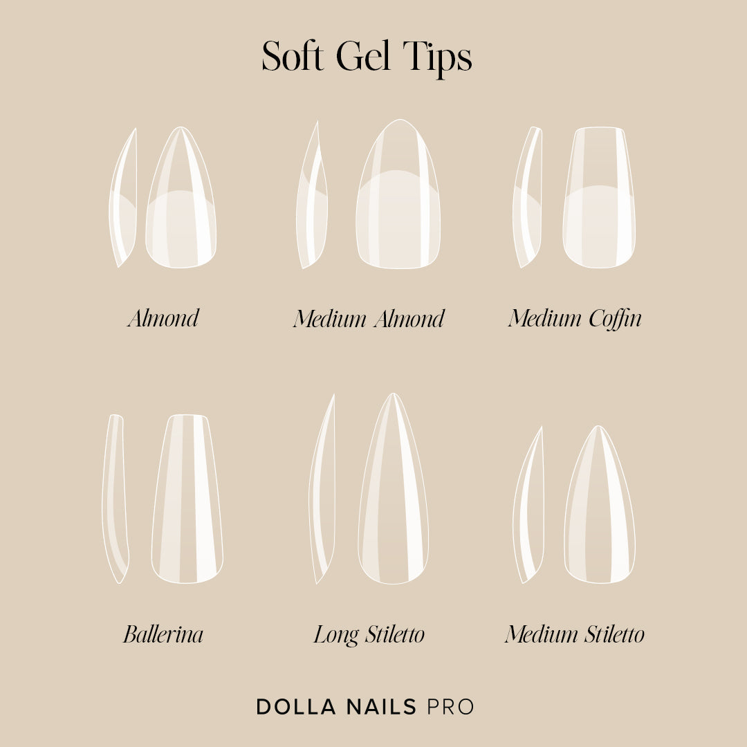 Full Cover Soft Gel Tips Long Stiletto - 550pcs