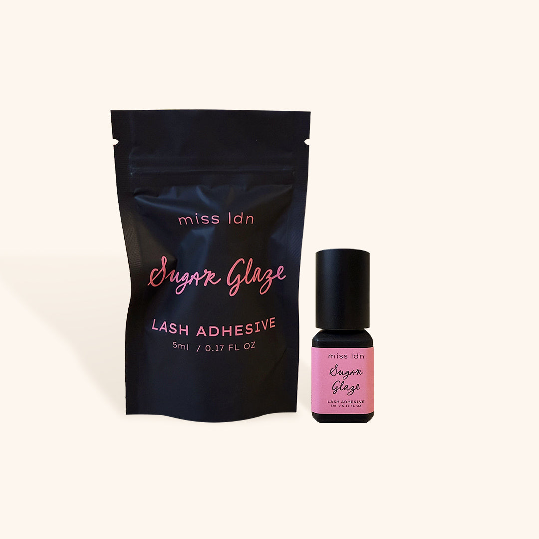 Miss LDN Sugar Glaze lash adhesive packaging on a white background