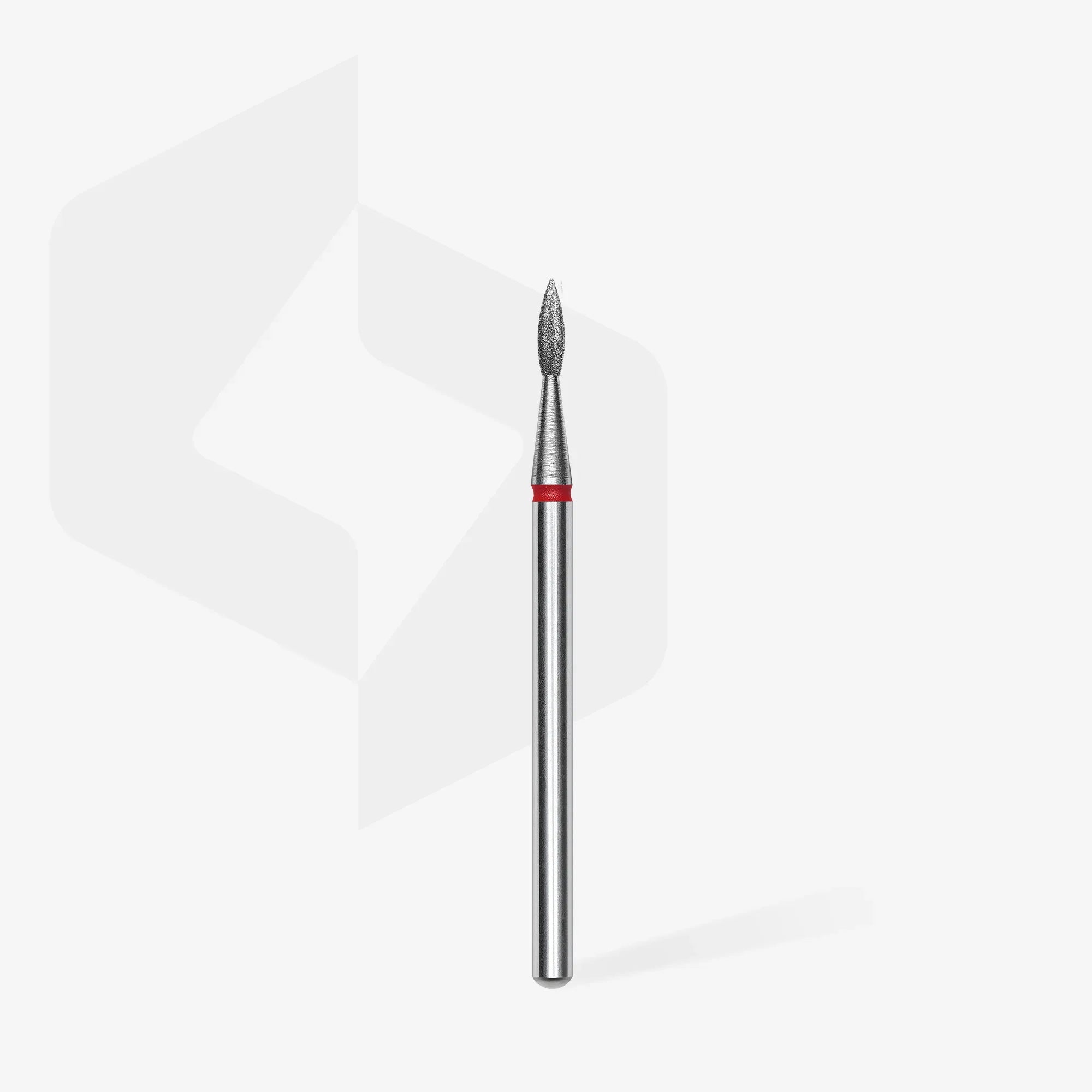 Diamond nail drill bit pointed flame red EXPERT head diameter 1,8 mm / working part 8 mm