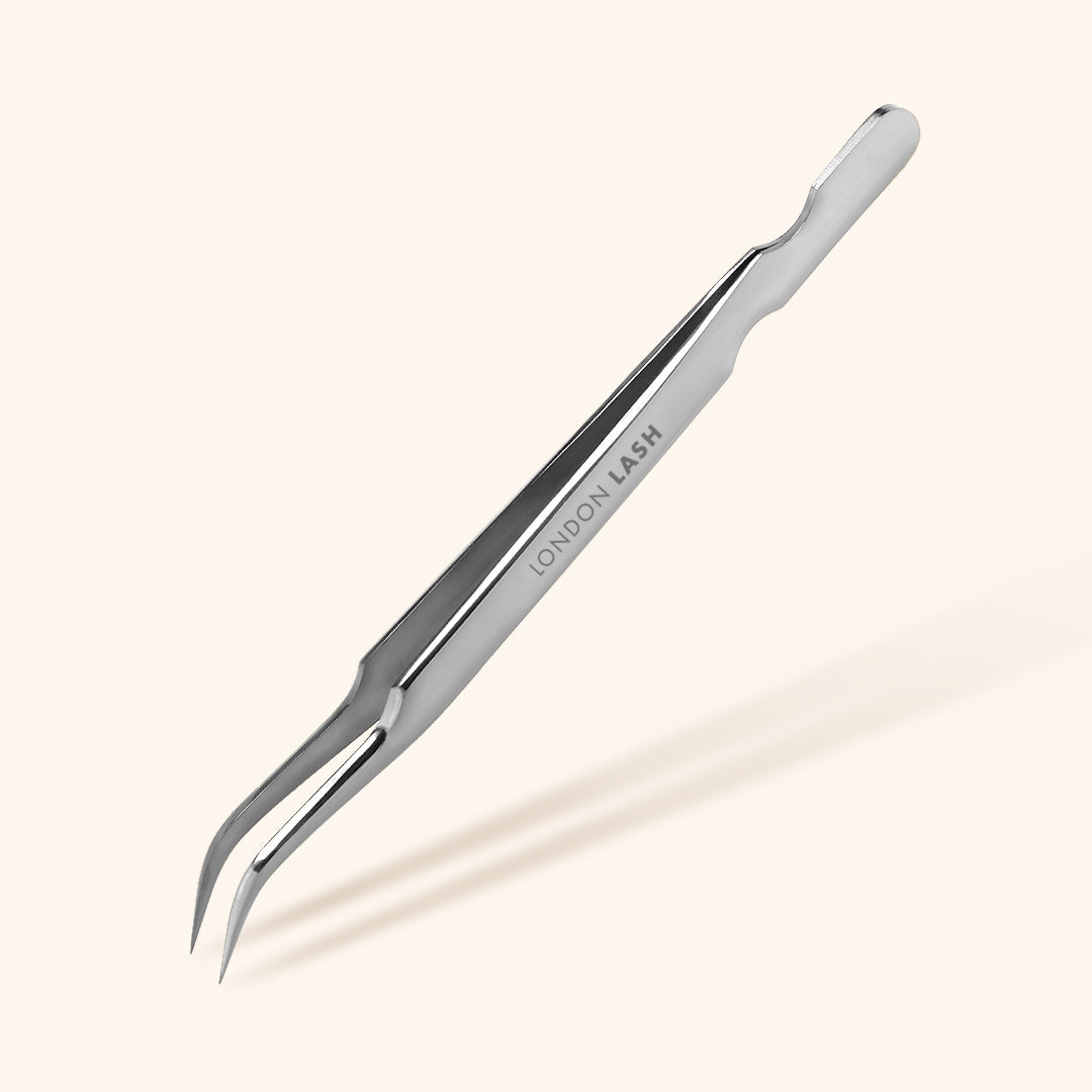Curved Isolation Eyelash Extensions Tweezers - Silver, Curved Isolation Eyelash Extensions Tweezers, lash tweezers, lash accessories, the best lash accessories, eyelash extensions accessories, the best tweezers for lash extensions 