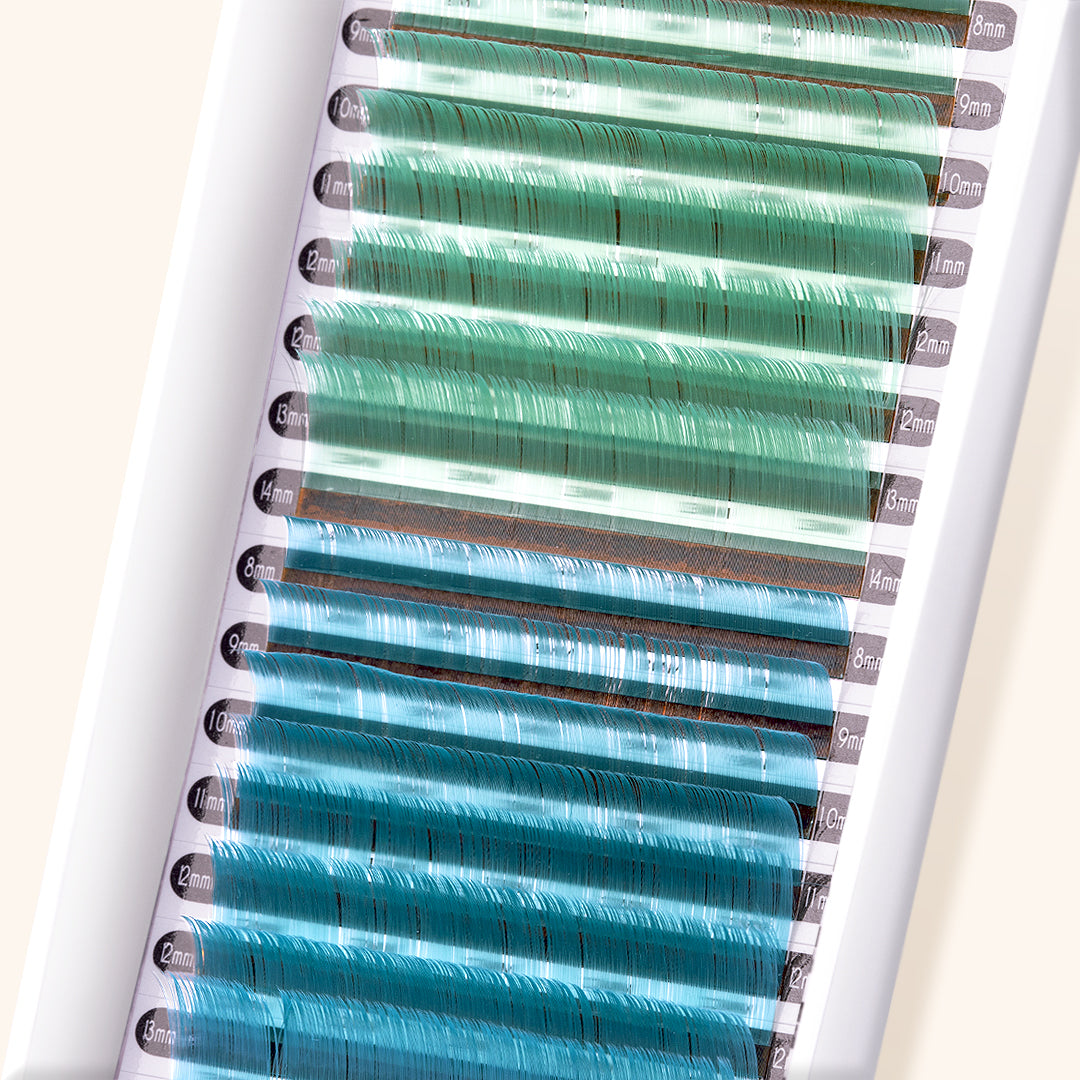 Mint Green/ Ocean Blue Faux Mink Coloured Lashes, London Lash Australia