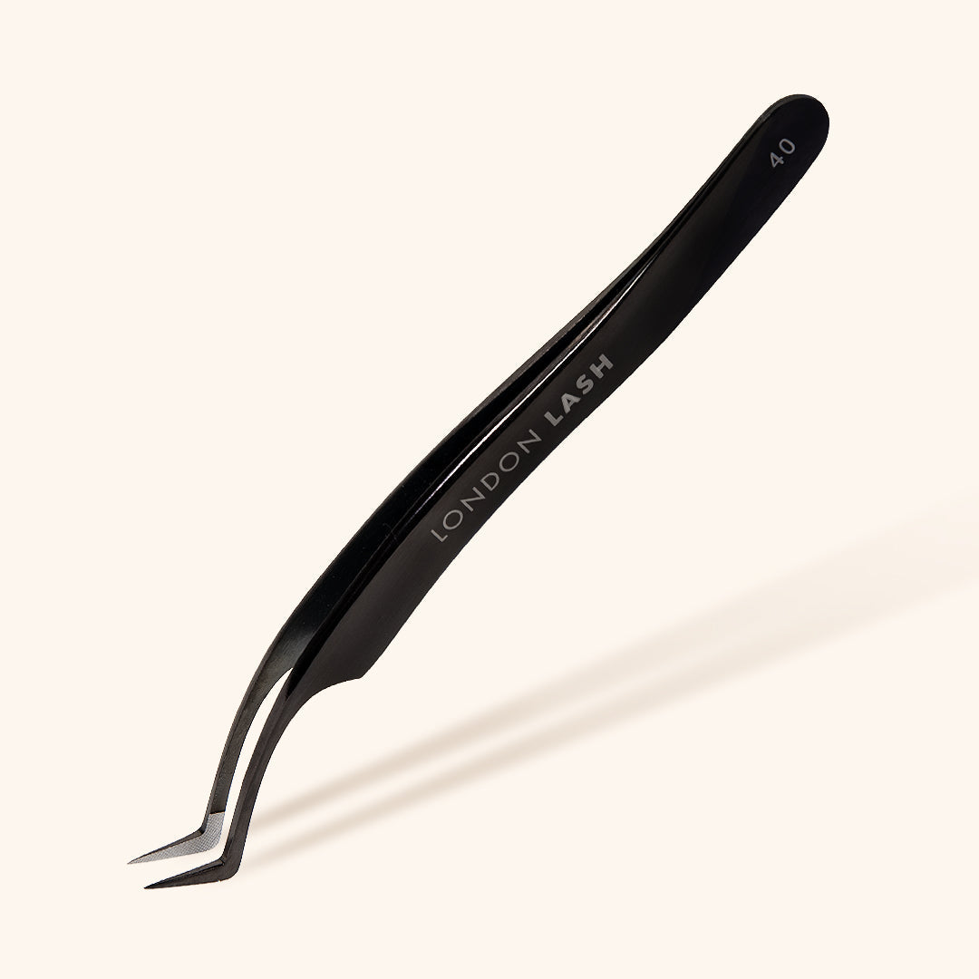 Fiber Wide Tip Mega Volume Tweezer, Black, London Lash Australia