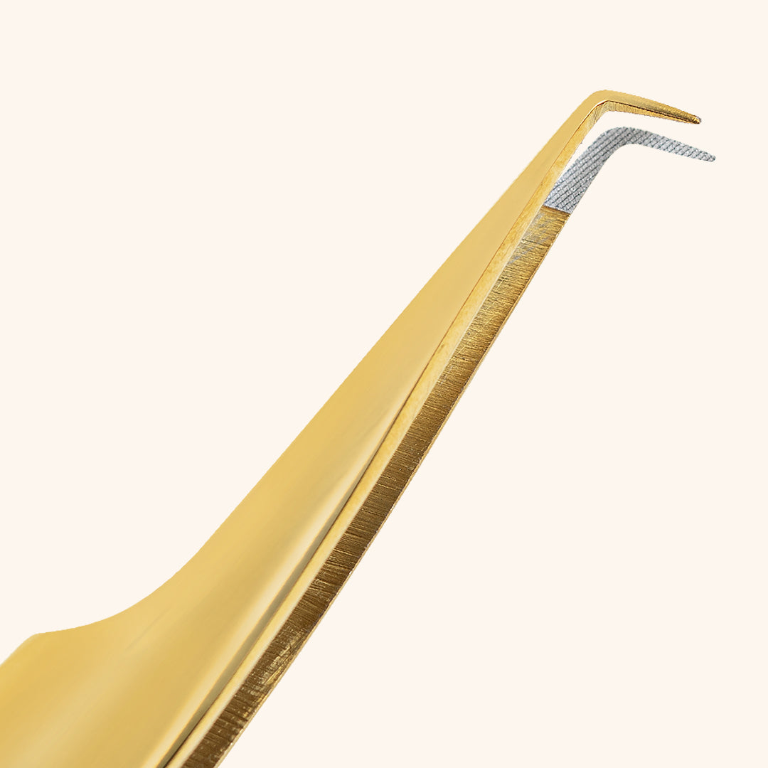 Fiber Ultra Fine Tip Mega Volume Tweezer, Gold, London Lash Australia