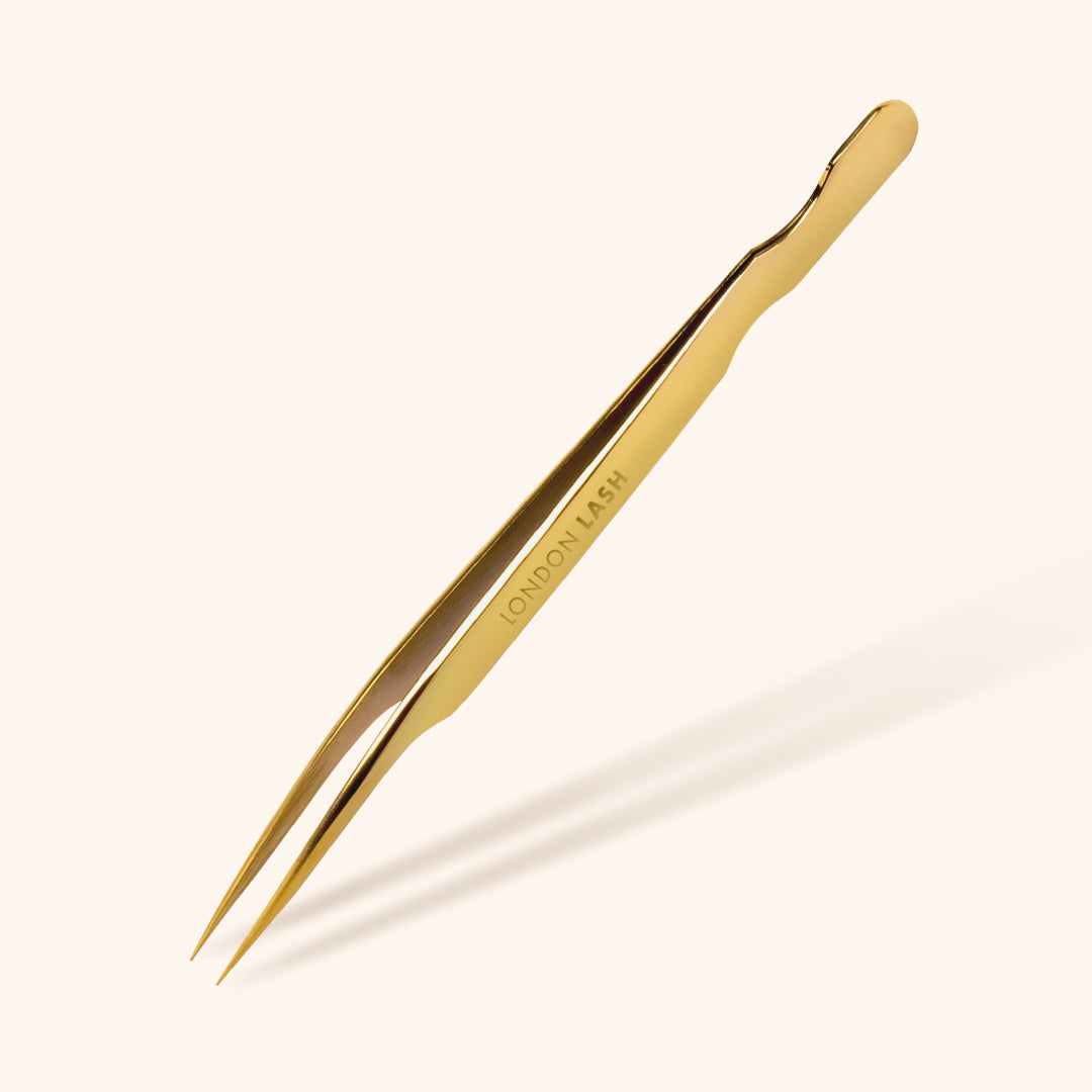 Gold Pointed Isolation Eyelash Extensions Tweezers, London Lash Australia