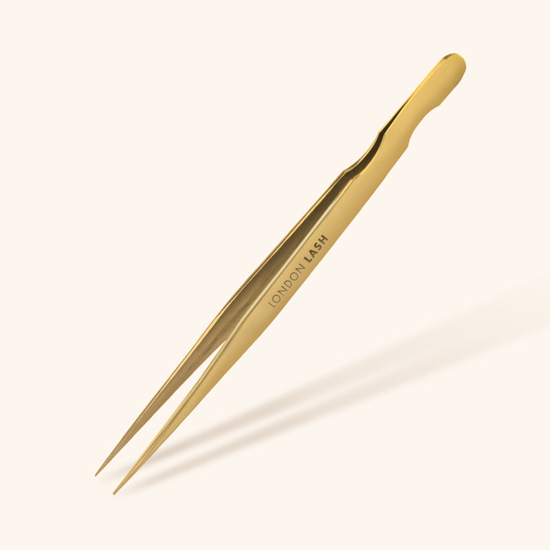 Gold Straight Isolation Eyelash Extensions Tweezers